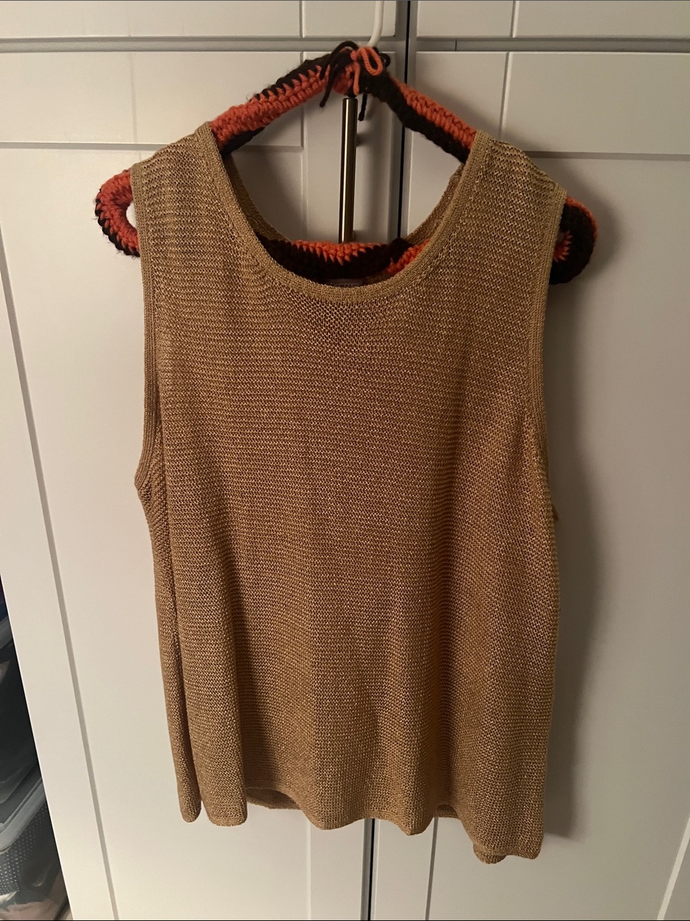 Chico's Sleeveless Knit Tank in Camel Brown
